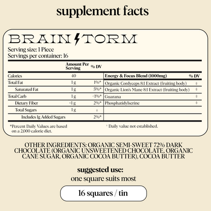 Brainstorm Functional Mushroom Chocolates
